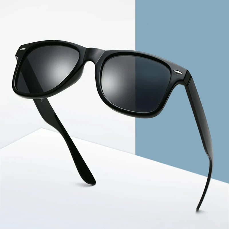 Lunettes de soleil polarisées carrées classiques pour hommes et femmes, rétro noires, mode été, Anti éblouissement, nuances de conduite